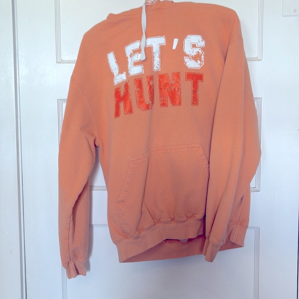 Tultex Orange “Let’s Hunt” Hoodie Size M